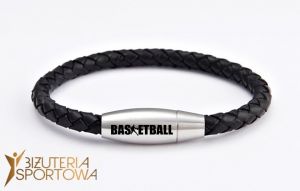 Leather basketball bracelet